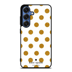 KATE SPADE NEW YORK LOGO GOLDEN POLKADOTS Samsung Galaxy S25 Case Cover