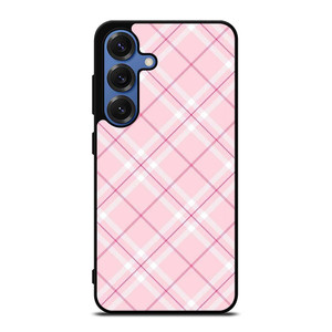 LIGHT PINK PLAID PATTERN Samsung Galaxy S25 Case Cover