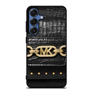 MICHAEL KORS MK LOGO BLACK LEATHER HAND BAG Samsung Galaxy S25 Case Cover