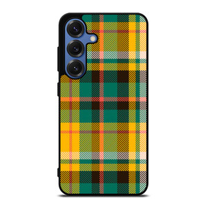 YELLOW GREEN TARTAN PATTERN Samsung Galaxy S25 Case Cover YELLOW GREEN TARTAN PATTERN Samsung Galaxy S25 Case Cover