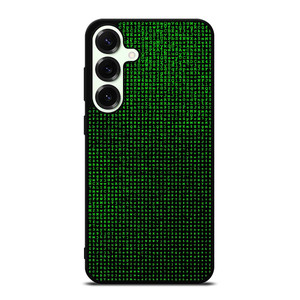 GREEN BINARY CODE PATTERN Samsung Galaxy S25 Plus Case Cover
