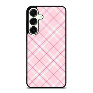 LIGHT PINK PLAID PATTERN Samsung Galaxy S25 Plus Case Cover