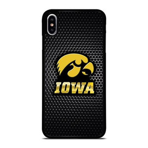 IOWA HAWKEYES METAL LOGO iPhone XS Max Case Cover