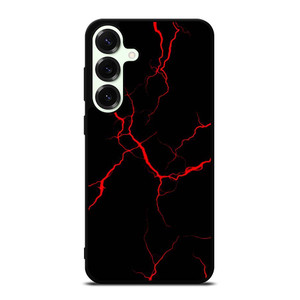 RED NEON LIGHTNING PATTERN Samsung Galaxy S25 Plus Case Cover