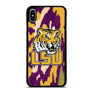 LSU TIGERS FOOTBALL HALFTONE iPhone XS Max Case Cover LSU TIGERS FOOTBALL HALFTONE iPhone XS Max Case Cover