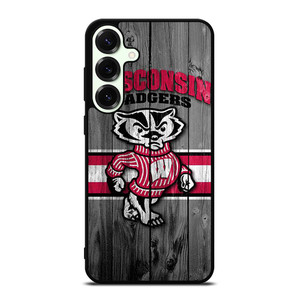 WISCONSIN BADGER WOODEN LOGO Samsung Galaxy S25 Plus Case Cover WISCONSIN BADGER WOODEN LOGO Samsung Galaxy S25 Plus Case Cover