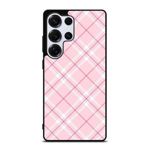 LIGHT PINK PLAID PATTERN Samsung Galaxy S25 Ultra Case Cover