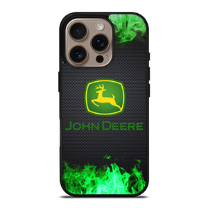 JOHN DEERE TRACTOR LOGO GREEN FIRE iPhone 16 Pro Case Cover