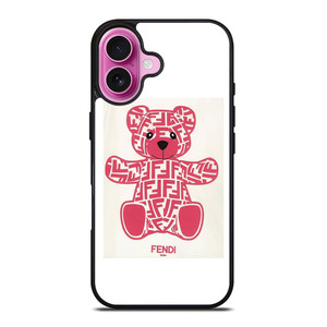 FENDI ROMA PINK BEAR iPhone 16 Plus Case Cover