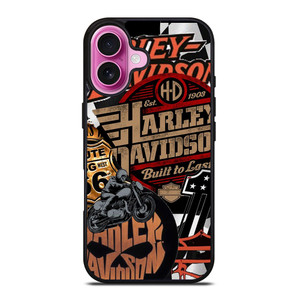 HARLEY DAVIDSON MOTORCYCLE LOGO COLLAGE iPhone 16 Plus Case Cover HARLEY DAVIDSON MOTORCYCLE LOGO COLLAGE iPhone 16 Plus Case Cover