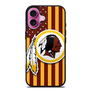 WASHINGTON REDSKINS LOGO USA FLAG iPhone 16 Plus Case Cover