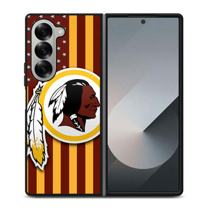 WASHINGTON REDSKINS LOGO USA FLAG Samsung Galaxy Z Fold 6 Case Cover