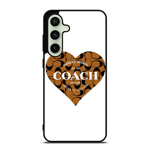 COACH NEW YORK BROWN HEART Samsung Galaxy S24 FE Case Cover COACH NEW YORK BROWN HEART Samsung Galaxy S24 FE Case Cover