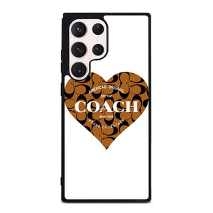 COACH NEW YORK BROWN HEART Samsung Galaxy S23 Ultra Case Cover