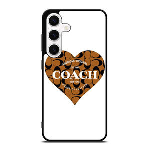 COACH NEW YORK BROWN HEART Samsung Galaxy S24 Case Cover