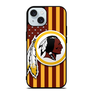 WASHINGTON REDSKINS LOGO USA FLAG iPhone 15 Case Cover WASHINGTON REDSKINS LOGO USA FLAG iPhone 15 Case Cover
