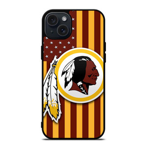 WASHINGTON REDSKINS LOGO USA FLAG iPhone 15 Plus Case Cover WASHINGTON REDSKINS LOGO USA FLAG iPhone 15 Plus Case Cover
