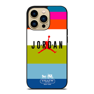 COACH NEW YORK AIR JORDAN STRIPE iPhone 14 Pro Max Case Cover