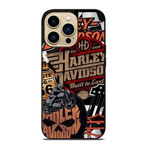 HARLEY DAVIDSON MOTORCYCLE LOGO COLLAGE iPhone 14 Pro Max Case Cover