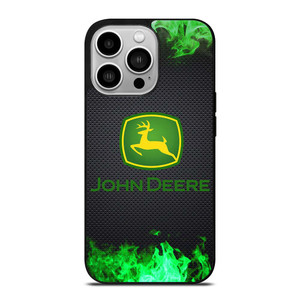 JOHN DEERE TRACTOR LOGO GREEN FIRE iPhone 14 Pro Case Cover