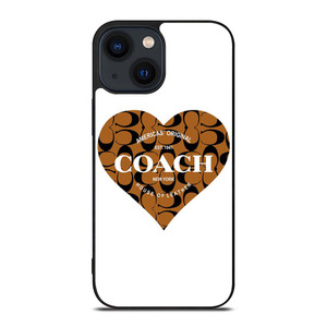 COACH NEW YORK BROWN HEART iPhone 14 Plus Case Cover