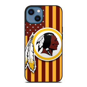 WASHINGTON REDSKINS LOGO USA FLAG iPhone 14 Case Cover