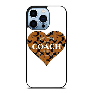 COACH NEW YORK BROWN HEART iPhone 13 Pro Max Case Cover