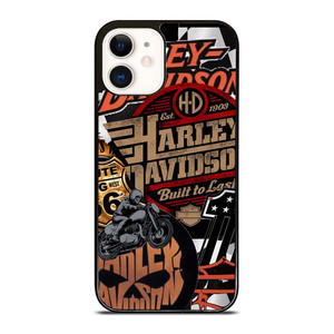 HARLEY DAVIDSON MOTORCYCLE LOGO COLLAGE iPhone 12 Case Cover