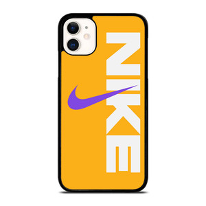 NIKE LOGO PURPLE YELLOW iPhone 11 Case Cover NIKE LOGO PURPLE YELLOW iPhone 11 Case Cover