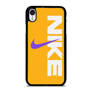 NIKE LOGO PURPLE YELLOW iPhone XR Case Cover