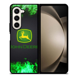 JOHN DEERE TRACTOR LOGO GREEN FIRE Samsung Galaxy Z Fold 5 Case Cover JOHN DEERE TRACTOR LOGO GREEN FIRE Samsung Galaxy Z Fold 5 Case Cover