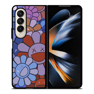 TAKASHI MURAKAMI FLOWER X KAWS Samsung Galaxy Z Fold 4 Case Cover