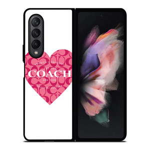 COACH NEW YORK PINK HEART Samsung Galaxy Z Fold 3 Case Cover