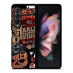 HARLEY DAVIDSON MOTORCYCLE LOGO COLLAGE Samsung Galaxy Z Fold 3 Case Cover