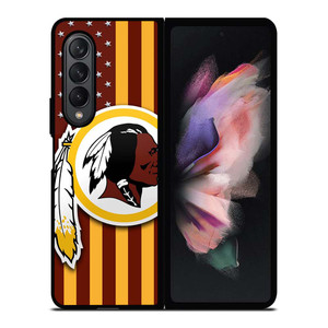WASHINGTON REDSKINS LOGO USA FLAG Samsung Galaxy Z Fold 3 Case Cover