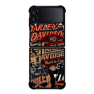 HARLEY DAVIDSON MOTORCYCLE LOGO COLLAGE Samsung Galaxy Z Flip 4 Case Cover HARLEY DAVIDSON MOTORCYCLE LOGO COLLAGE Samsung Galaxy Z Flip 4 Case Cover