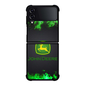 JOHN DEERE TRACTOR LOGO GREEN FIRE Samsung Galaxy Z Flip 4 Case Cover JOHN DEERE TRACTOR LOGO GREEN FIRE Samsung Galaxy Z Flip 4 Case Cover