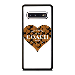 COACH NEW YORK BROWN HEART Samsung Galaxy S10 Case Cover