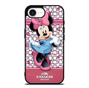 COACH MINNIE MOUSE PINK PATTERN iPhone 16e Case Cover COACH MINNIE MOUSE PINK PATTERN iPhone 16e Case Cover