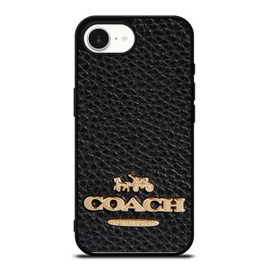 COACH NEW YORK BLACK LEATHER 2 iPhone 16e Case Cover COACH NEW YORK BLACK LEATHER 2 iPhone 16e Case Cover