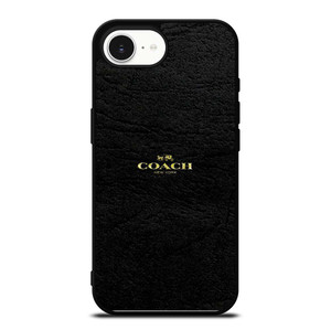 COACH NEW YORK BLACK LEATHER iPhone 16e Case Cover COACH NEW YORK BLACK LEATHER iPhone 16e Case Cover