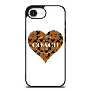 COACH NEW YORK BROWN HEART iPhone 16e Case Cover COACH NEW YORK BROWN HEART iPhone 16e Case Cover