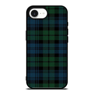 GREEN BLUE TARTAN PATTERN iPhone 16e Case Cover