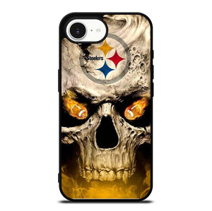 PITTSBURGH STEELERS FOOTBALL SKULL iPhone 16e Case Cover