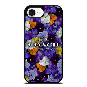 PURPLE FLOWERS COACH NEW YORK iPhone 16e Case Cover PURPLE FLOWERS COACH NEW YORK iPhone 16e Case Cover