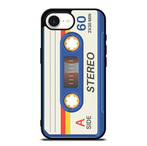 RETRO BLUE STEREO CASETTE TAPE iPhone 16e Case Cover RETRO BLUE STEREO CASETTE TAPE iPhone 16e Case Cover