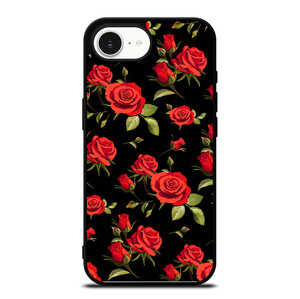 SEAMLESS RED ROSE PATTERN iPhone 16e Case Cover SEAMLESS RED ROSE PATTERN iPhone 16e Case Cover