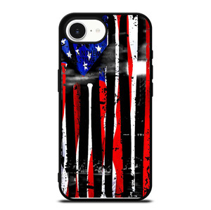 USA FLAG AMERICAN BASEBALL BLACK WHITE iPhone 16e Case Cover USA FLAG AMERICAN BASEBALL BLACK WHITE iPhone 16e Case Cover