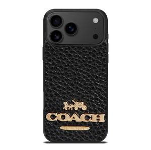 COACH NEW YORK BLACK LEATHER 2 iPhone 17 Pro Max Case Cover