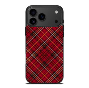 RED TARTAN CROSS PLAID iPhone 17 Pro Max Case Cover